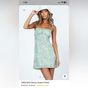 Princess Polly Green Floral Mini Dress
